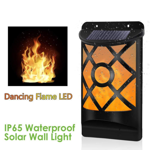 Outdoor Waterproof LED Flickering Solar Flame Lights for Courtyard